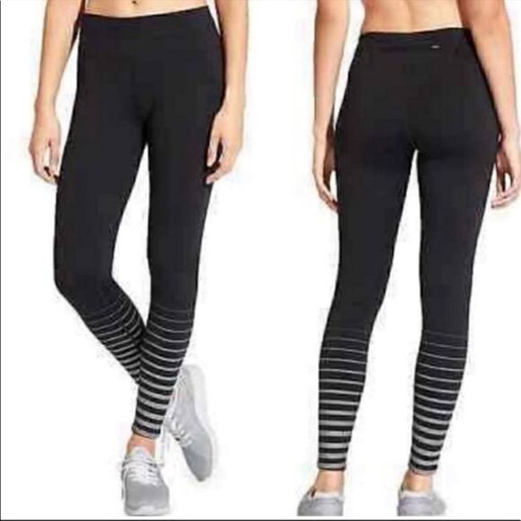 Athleta Silver Stripe Sonar Leggings Size Small - Picture 1 of 11
